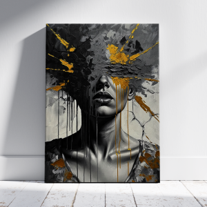 Tablou Canvas Shattered Mind in Gold