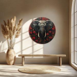 Tablou Canvas Rotund Elephant On Roses