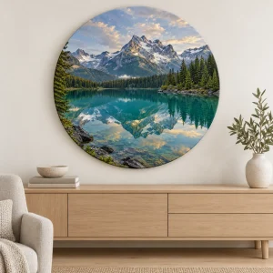 Tablou Canvas Rotund Alpine Lake