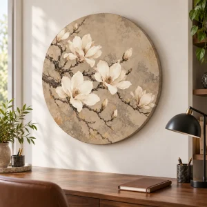 Tablou Canvas Rotund Silk Magnolias