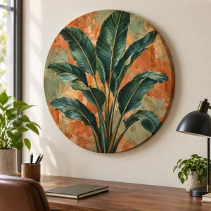 Tablou Canvas Rotund Terracotta Botanical