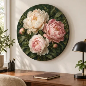 Tablou Canvas Rotund Velvet Peonies