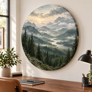Tablou Canvas Rotund Misty Forest